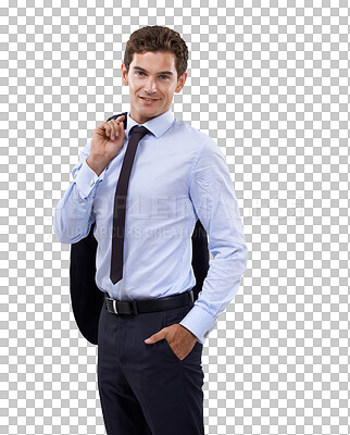 Buy stock photo Business, fashion and portrait of man with formal style on isolated, transparent and png background. Businessman, suit and face of male person posing with confidence, trendy or professional aesthetic