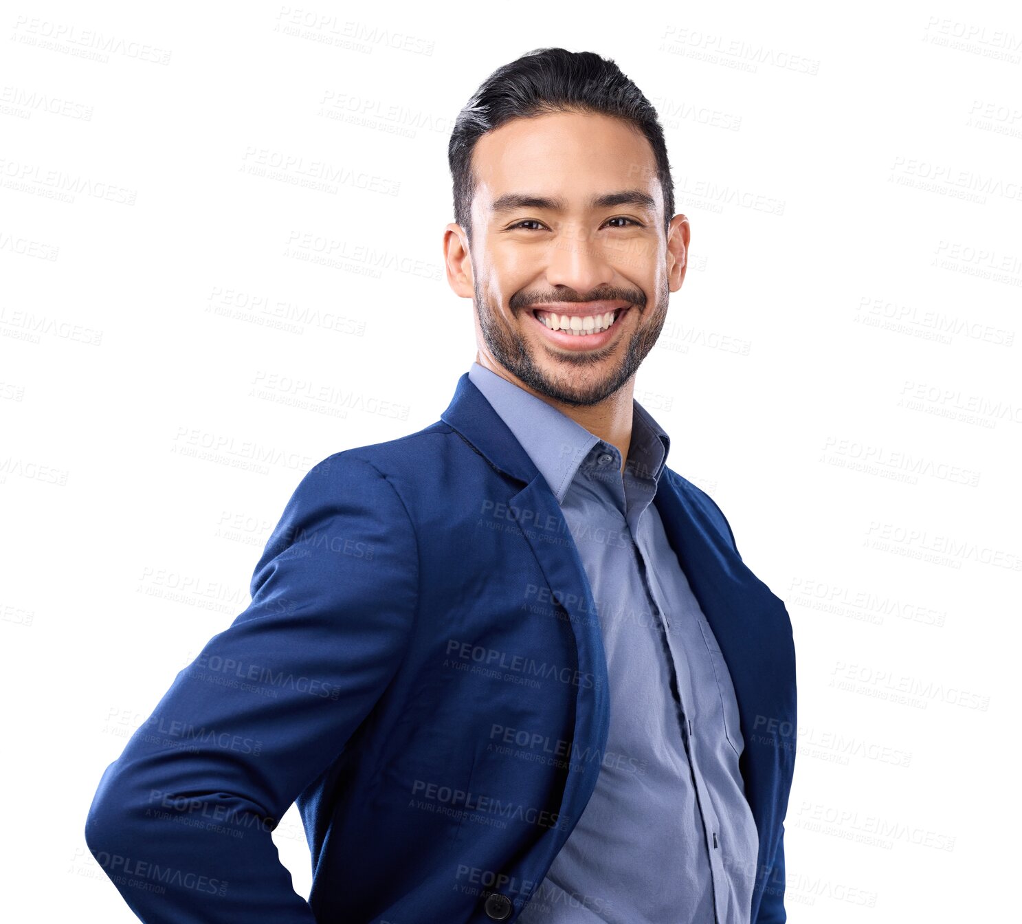 Buy stock photo Portrait, lawyer and Asian business man isolated on a transparent png background. Face, professional and smile of happy attorney from Singapore with confidence, pride in law career and corporate job.