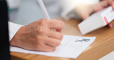 Buy stock photo Business professional filling in product information. Inspecting products for company and completing forms for delivery in the work place. Agent working towards deliverables to meet customer targets.