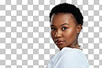 PNG shot of a beautiful young woman posing against a grey background