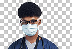 PNG of a male nurse wearing a surgical mask while standing against isolated on a transparent PNG background