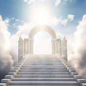 Stairs, steps and way to heaven for religion, faith and God in ...