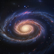 Solar system, wormhole and universe space vortex in dark sky for ...