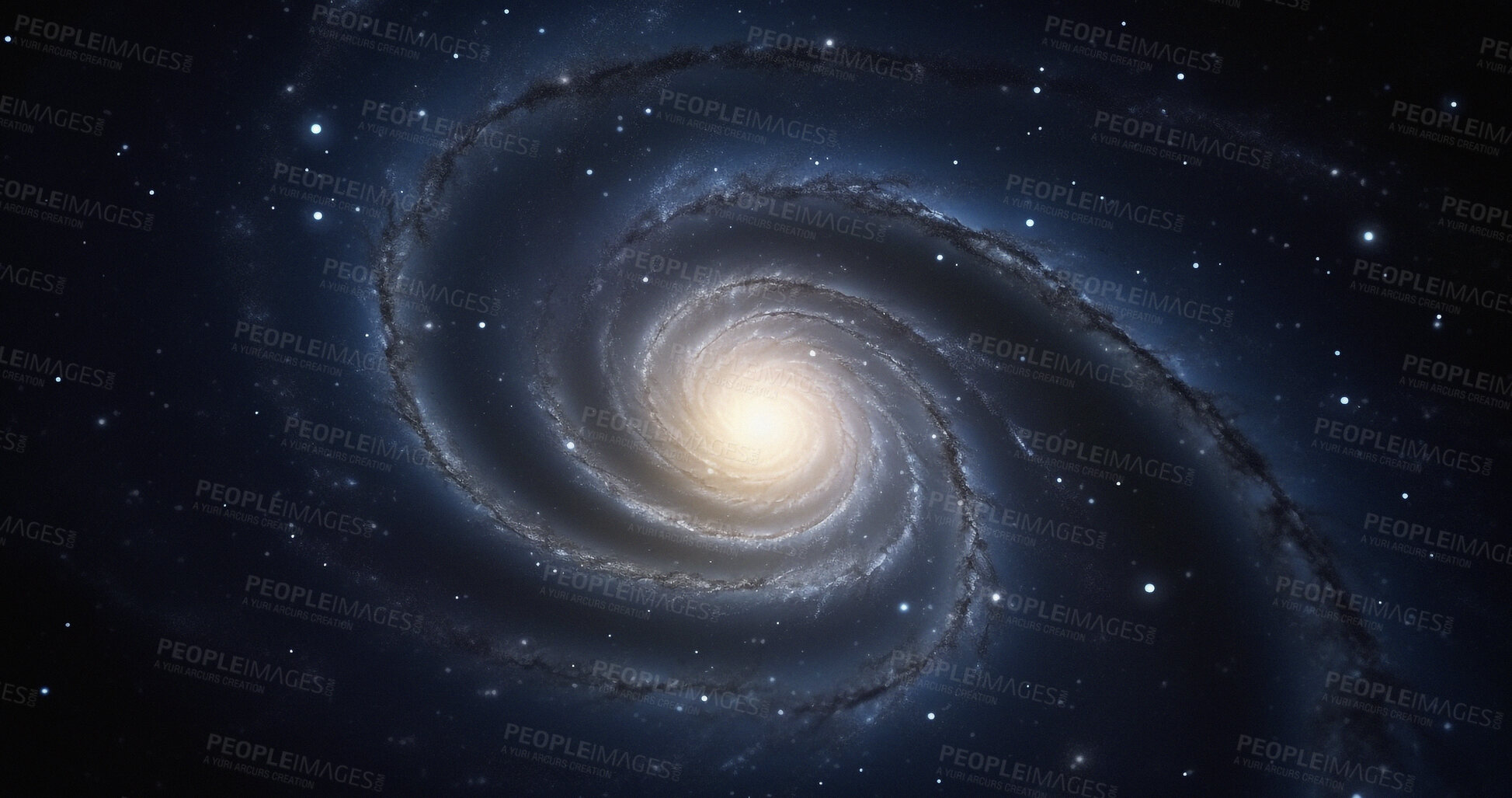 Buy stock photo Solar system, wormhole and galaxy space spiral in dark sky for astrology, black hole or universe science research. Ai generated, vortex and dimension tunnel of explosion, cosmic creation and big bang