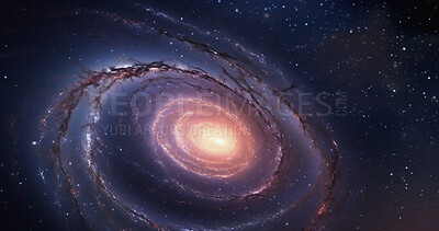 Buy stock photo Stars, wormhole and galaxy space vortex in dark sky for astrology black hole, solar system and science research. Ai generated, spiral and universe tunnel of explosion, cosmic creation and big bang