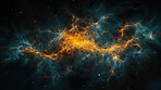 Closeup, design and brain neurons background for motion, neuroscience and chemistry dynamic. Ai generated, abstract and creative banner art for genetic impulse, neurology and psychedelic mockup space