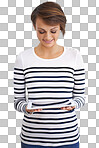 PNG of a cropped shot of a beautiful young girl looking down at a tablet she's holdingisolated on a transparent PNG background