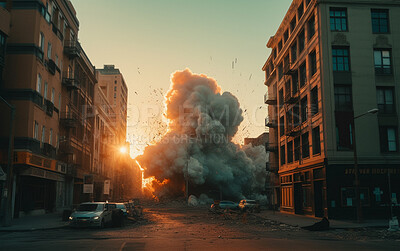 building explosion background