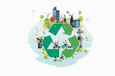 Illustration, recycle and symbol for sustainability, eco friendly recycling and ai generated sign