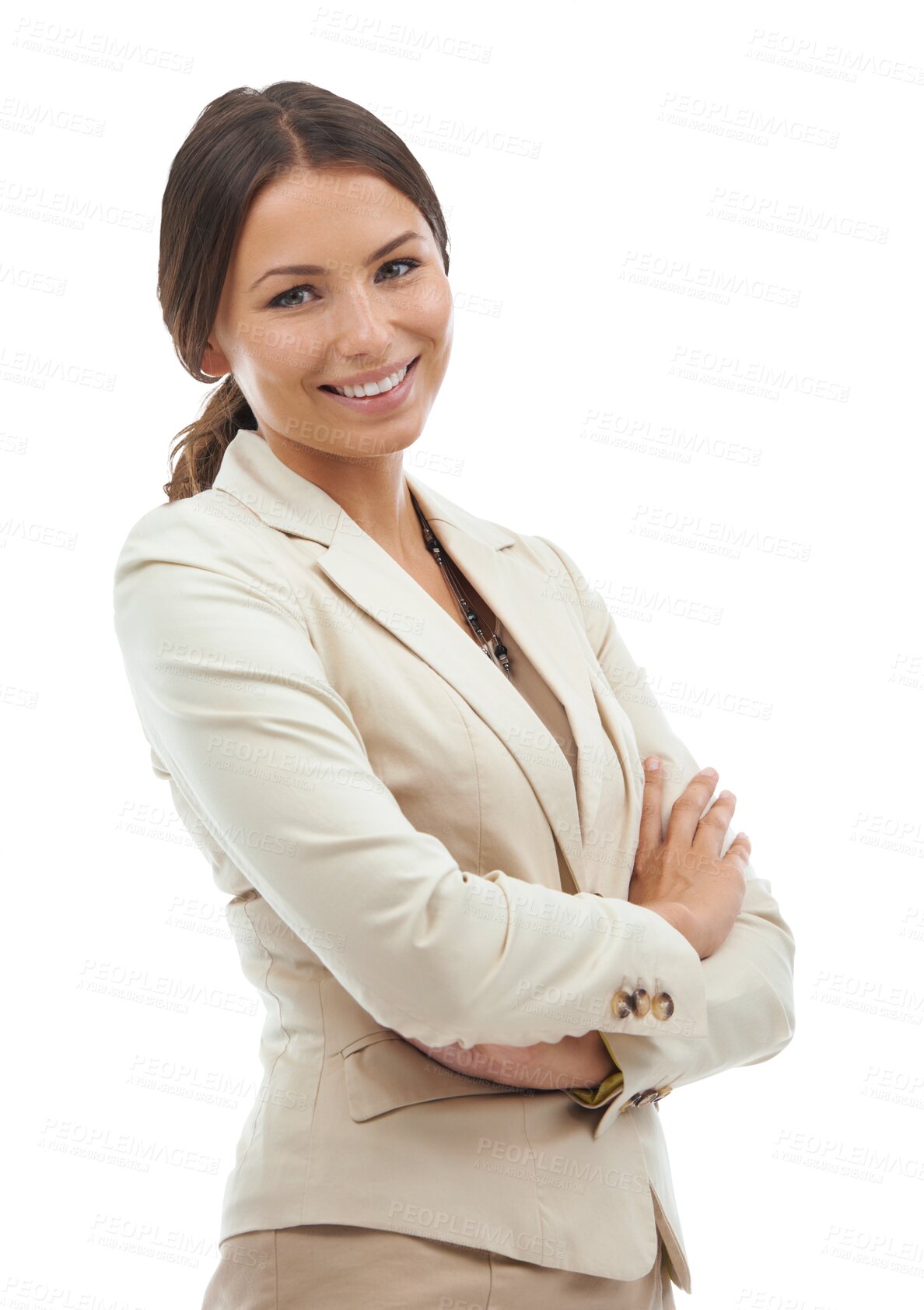 Buy stock photo Professional, arms crossed and portrait of business woman on png, isolated and transparent background. Corporate fashion, confidence and female person with positive mindset, success and career goals