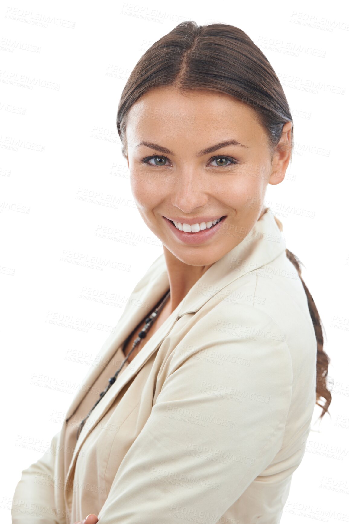 Buy stock photo Business, portrait of happy woman and empowerment for women isolated on transparent png background. Confident smile on face, corporate administration career and executive businesswoman in management.