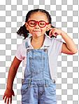 Vision, glasses and portrait of child thinking with eyes closed