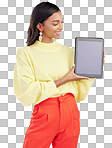 Happy, tech and woman with a tablet, screen and connection on a