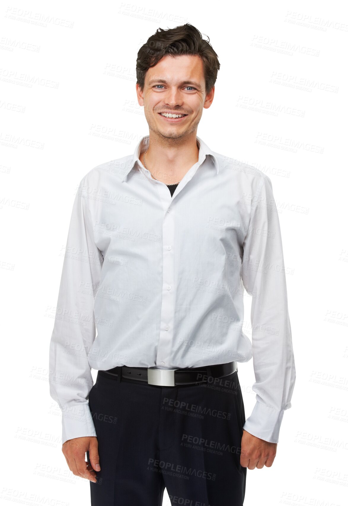Buy stock photo Smile, happy and portrait of business man on png for casual, trendy and pride. Confidence, manager and professional with person isolated on transparent background for attitude and creative style