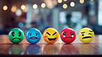 Feedback emotion emoji, rating scale of customer experience, feedback and satisfaction