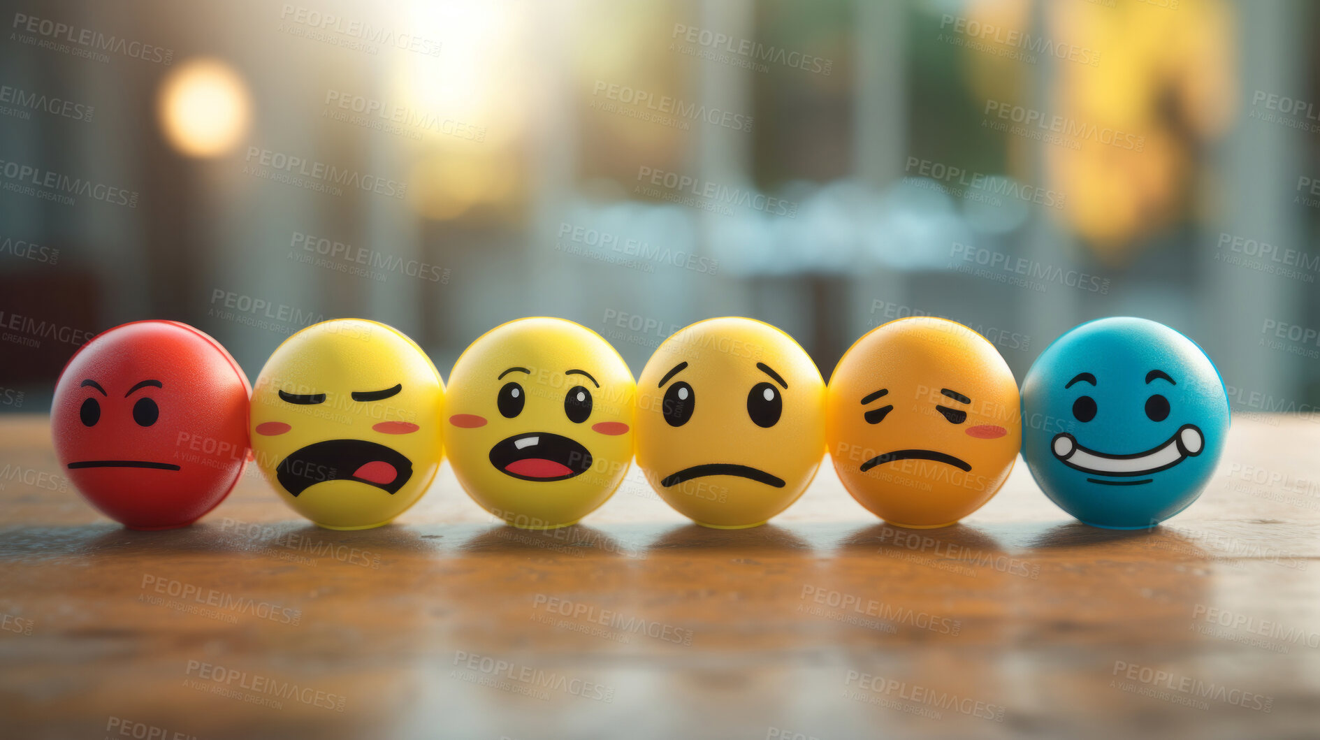 Buy stock photo Feedback emotion emoji, rating scale of customer experience, feedback and satisfaction