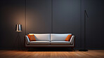 Couch with copy space mockup in living room interior. Modern design ideas for inspiration.