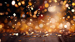 New Year celebration Festive background with falling confetti and bokeh lights.