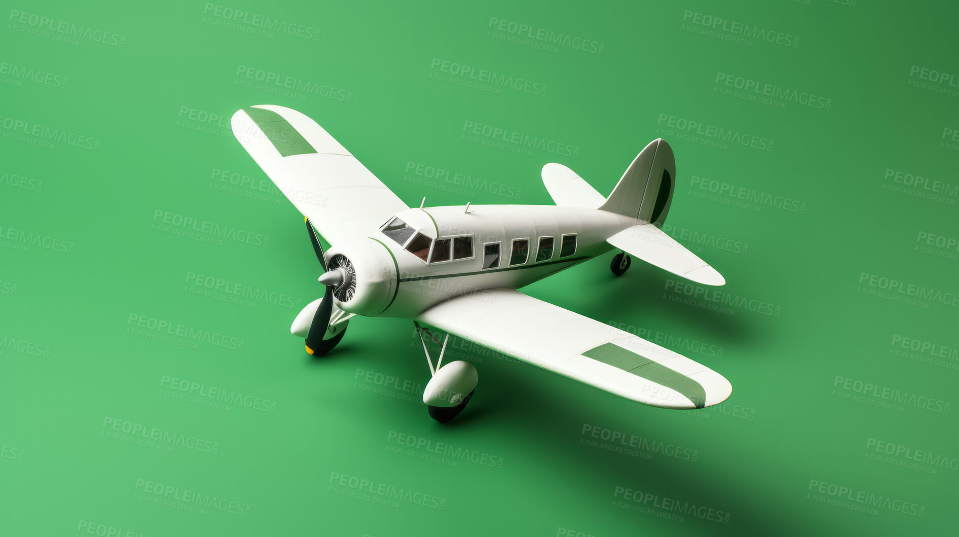 Buy stock photo Airplane green copyspace background. Sustainable travel, zero emissions and biofuel concept.