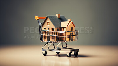 Shopping cart for house and property online. Real estate investments.