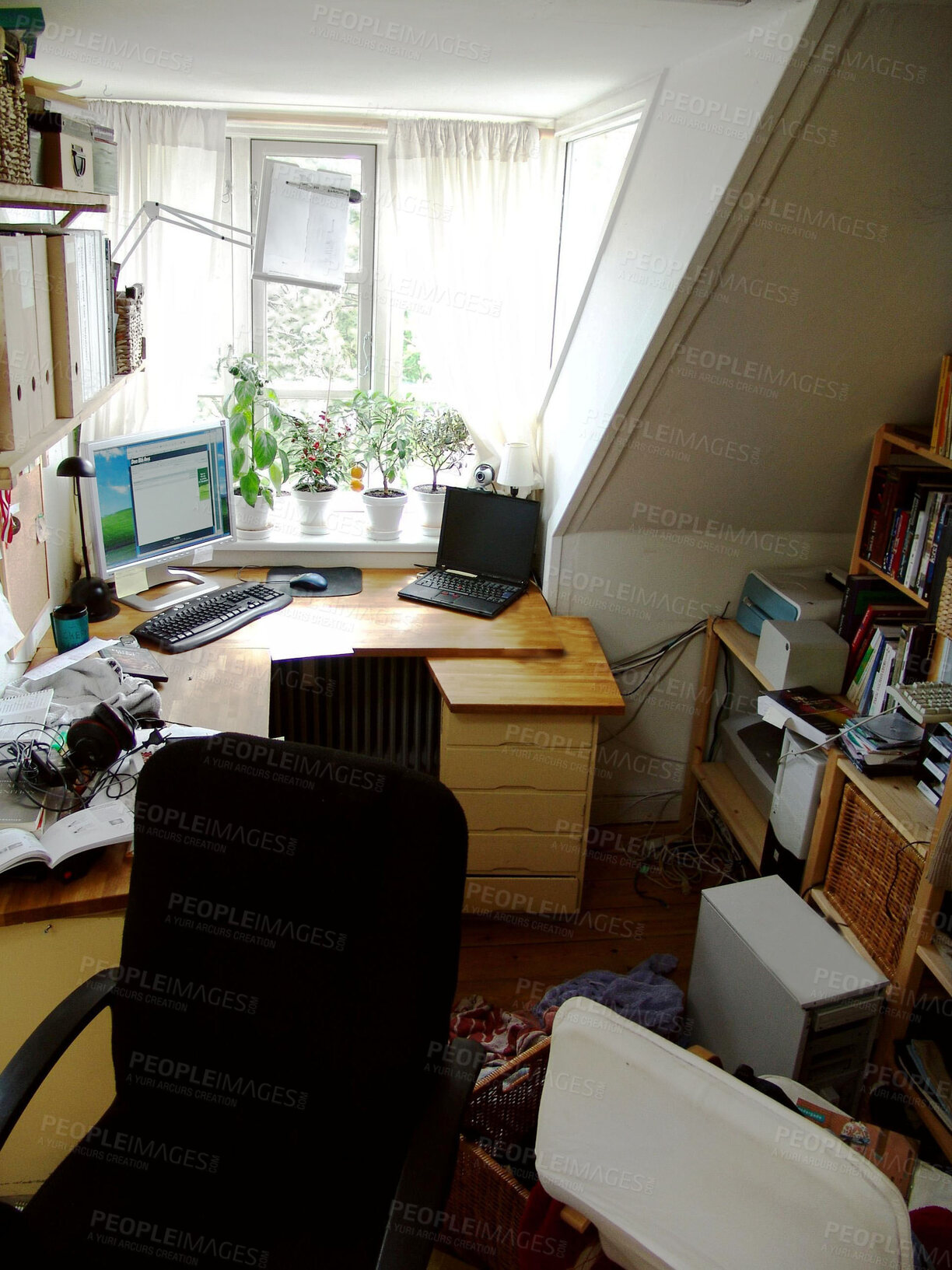 Buy stock photo A candid image of a home workspace