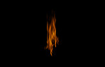 Orange flame, heat and energy on black background with texture, pattern and burning light. Fire line, fuel and flare isolated on dark wallpaper design, explosion at bonfire, thermal power or inferno.