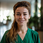 Professional nurse, doctor or hospital physician, with a natural portrait style. Woman or female with arms crossed for healthcare, medical wellness and a happy, confident and proud real smile