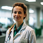 Professional nurse, doctor or hospital physician, with a natural portrait style. Woman or female with arms crossed for healthcare, medical wellness and a happy, confident and proud real smile