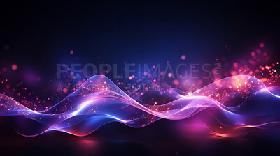 Buy stock photo Multicolour geometric wave with particles concept. Modern abstract wallpaper background design.