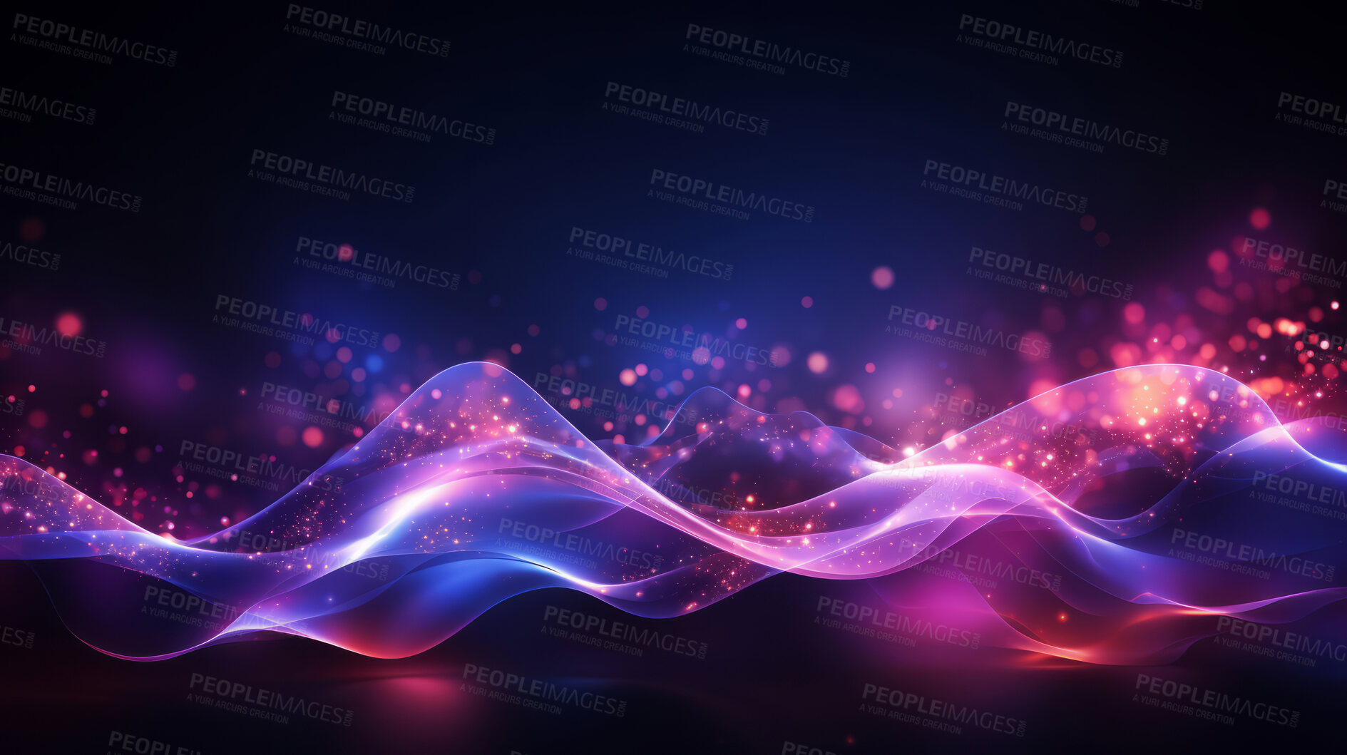 Buy stock photo Multicolour geometric wave with particles concept. Modern abstract wallpaper background design.