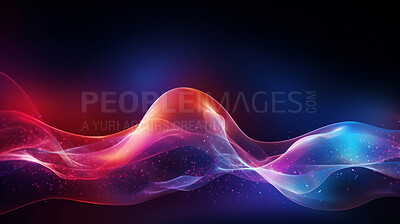 Buy stock photo Multicolour geometric wave with particles concept. Modern abstract wallpaper background design.