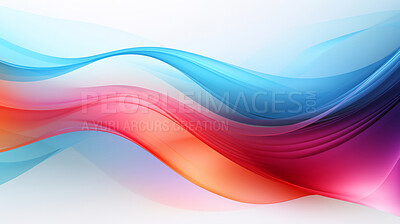 Buy stock photo Multicolour geometric wave on white background. Modern abstract background design.