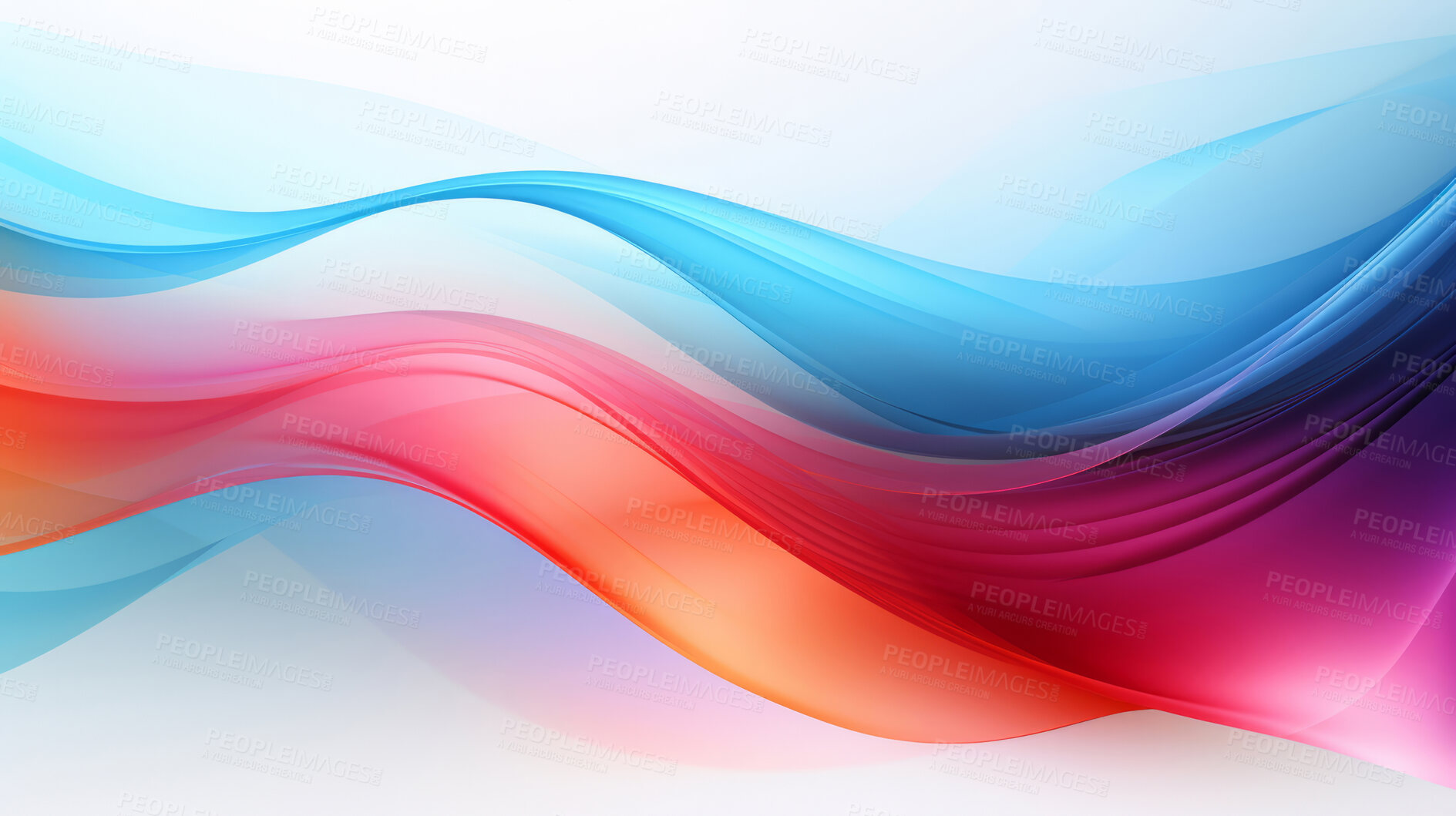 Buy stock photo Multicolour geometric wave on white background. Modern abstract background design.