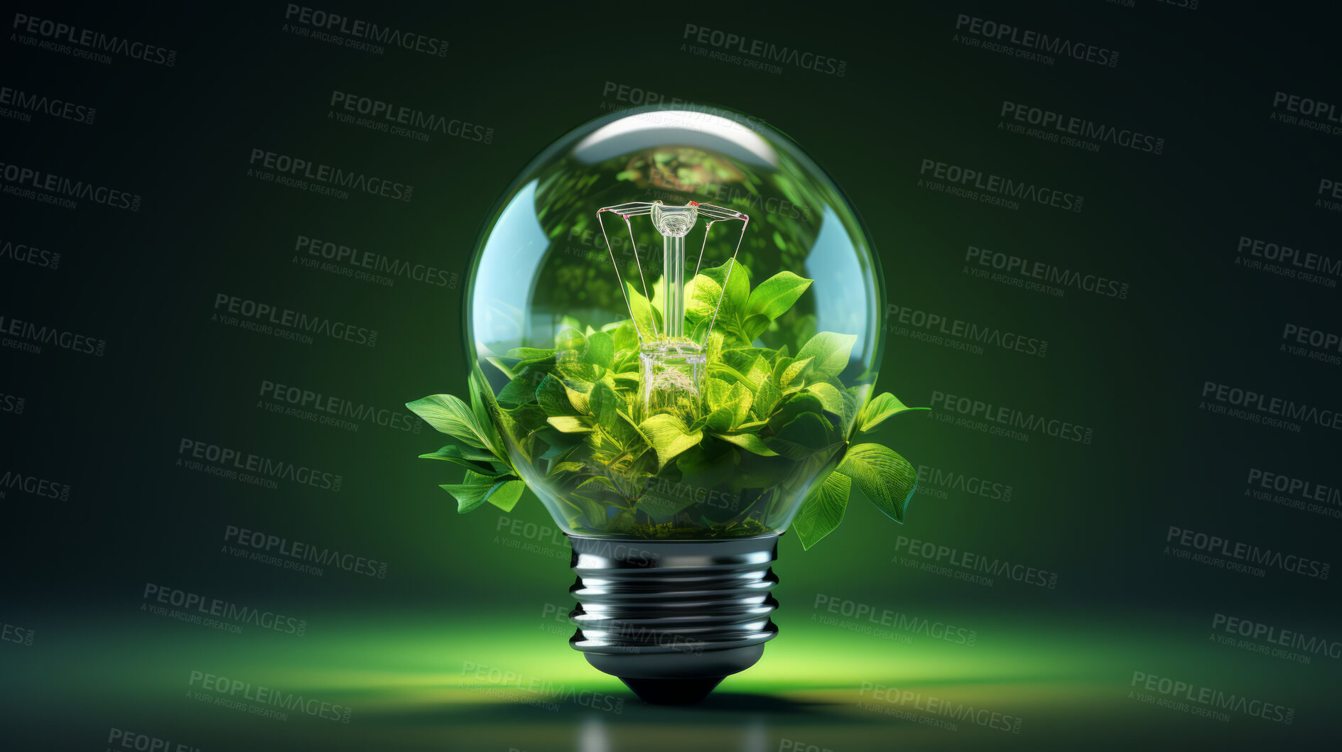 Buy stock photo Green eco friendly lightbulb, sustainable energy and environment concept