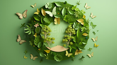Go Green, Paper Cutout Illustration World Environment and Earth Day
