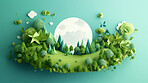 Go Green, Paper Cutout Illustration World Environment and Earth Day