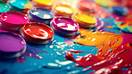 Paint pallete for artist. Colorful oil or acrylic for painting