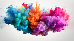 Colorful vibrant rainbow holi paint color powder explosion  background