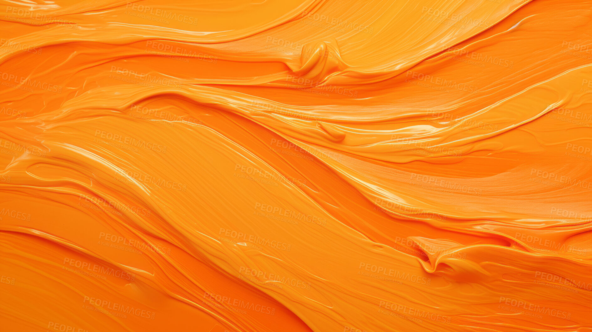 Buy stock photo Orange smooth paint texture close-up. Swirl abstract background.