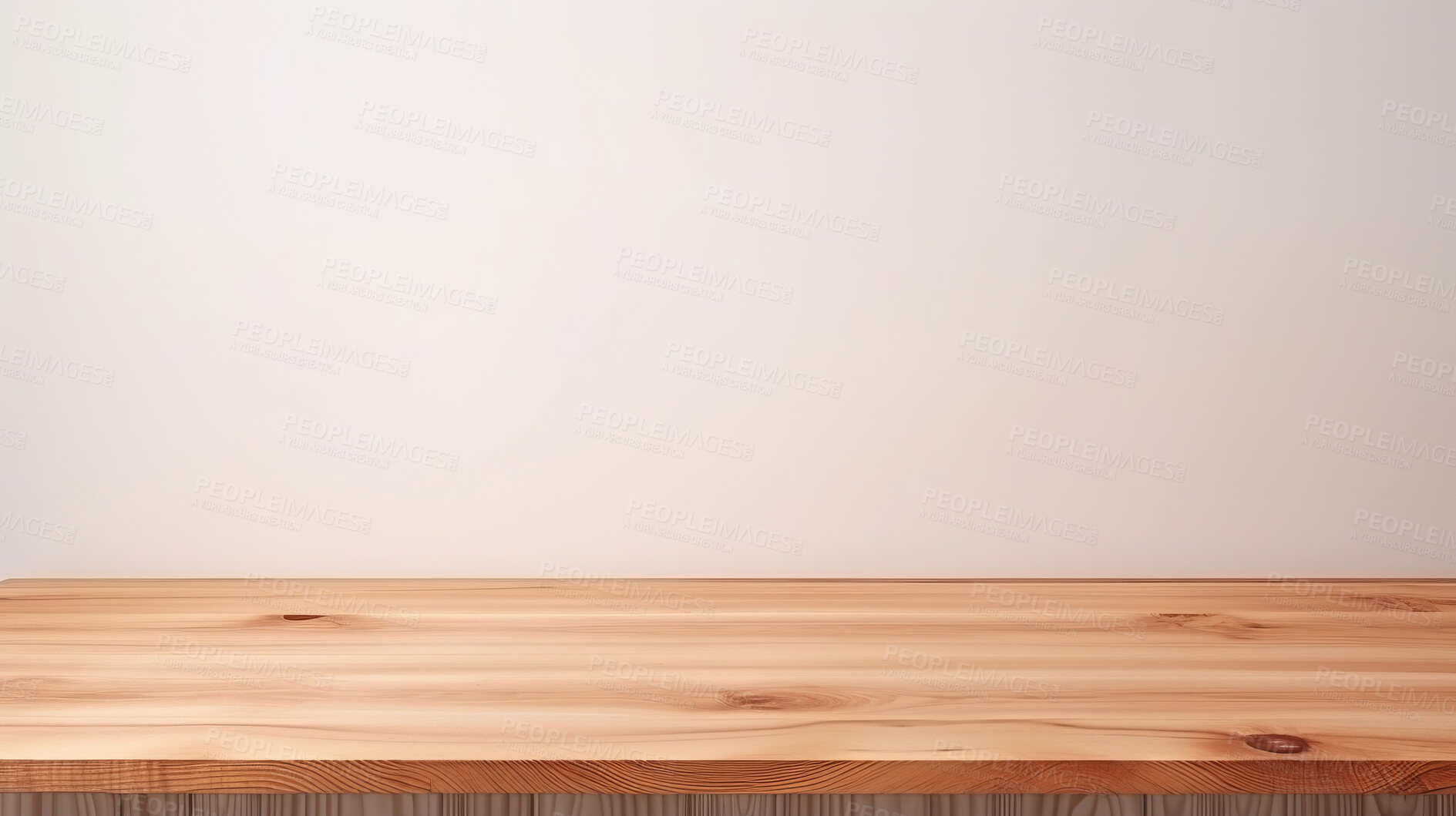 Buy stock photo Empty wooden table and white copyspace background. Product display montage