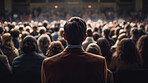 People at conference listen to speaker lecture in conference hall. Business entrepreneurship concept