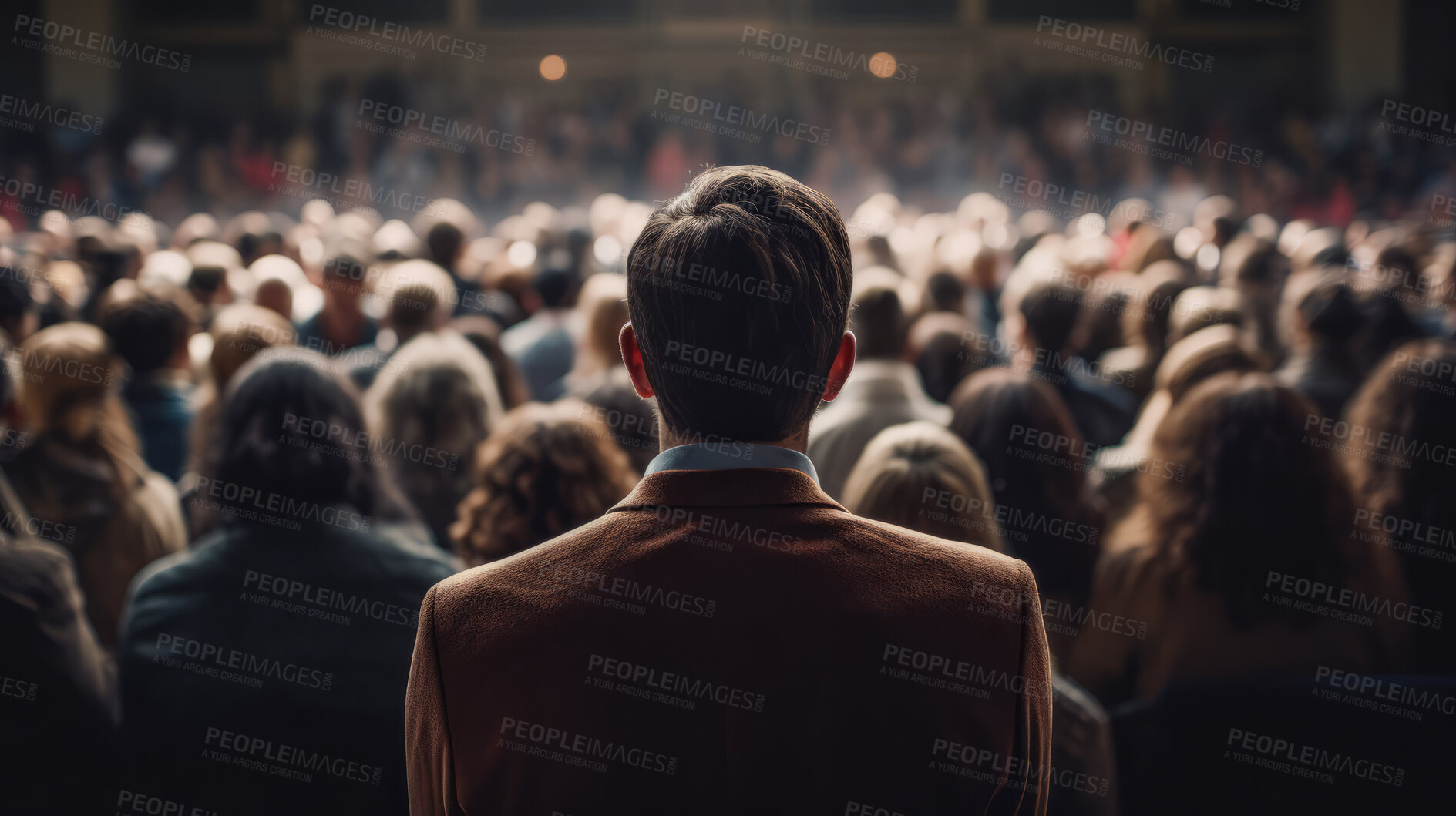 Buy stock photo People at conference listen to speaker lecture in conference hall. Business entrepreneurship concept