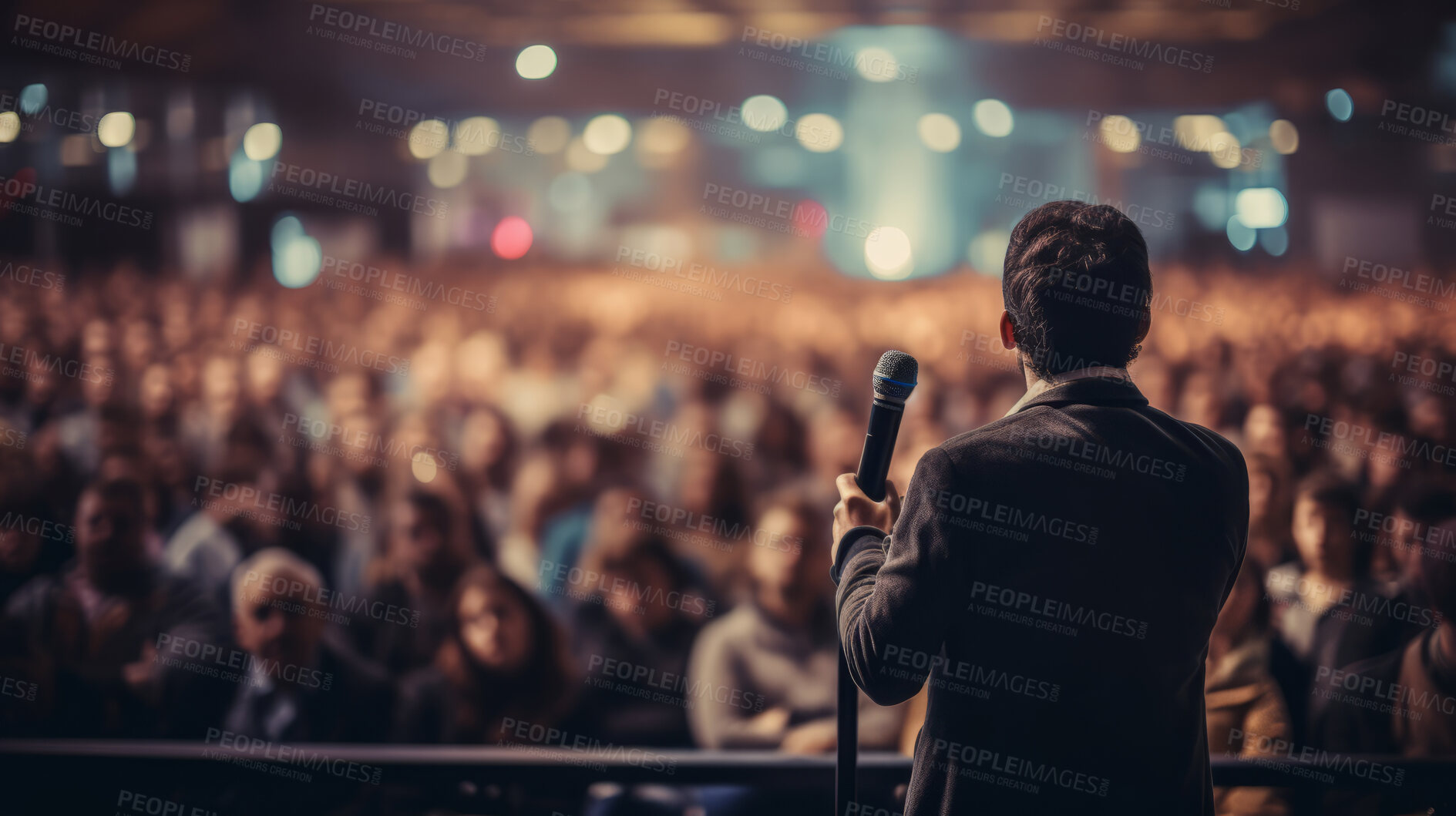 Buy stock photo People at conference listen to speaker lecture in conference hall. Business entrepreneurship concept