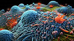 Close up of bacteria and virus cells. Biology, Science medicine background