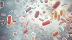 Close up of bacteria and virus cells. Biology, Science medicine background