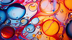 Oil and water abstract background. Colorful mix of oil and liquid bubbles.