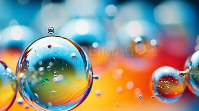 Oil and water abstract background. Colorful mix of oil and liquid bubbles.