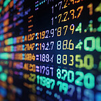 Digital stock exchange market chart. Colorful numbers of market price changes