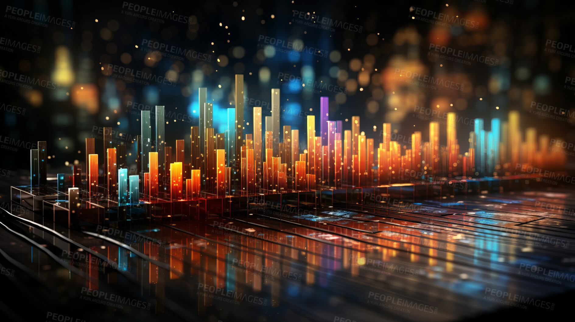 Buy stock photo Business graph chart of stock market investment trading. Growth and changes concept