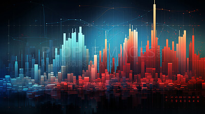 Buy stock photo City scape with Stock exchange graphs. Finance, business concept.